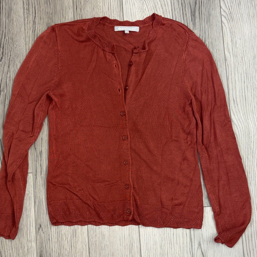 Daniel Rainn Rust Button-Down Cardigan